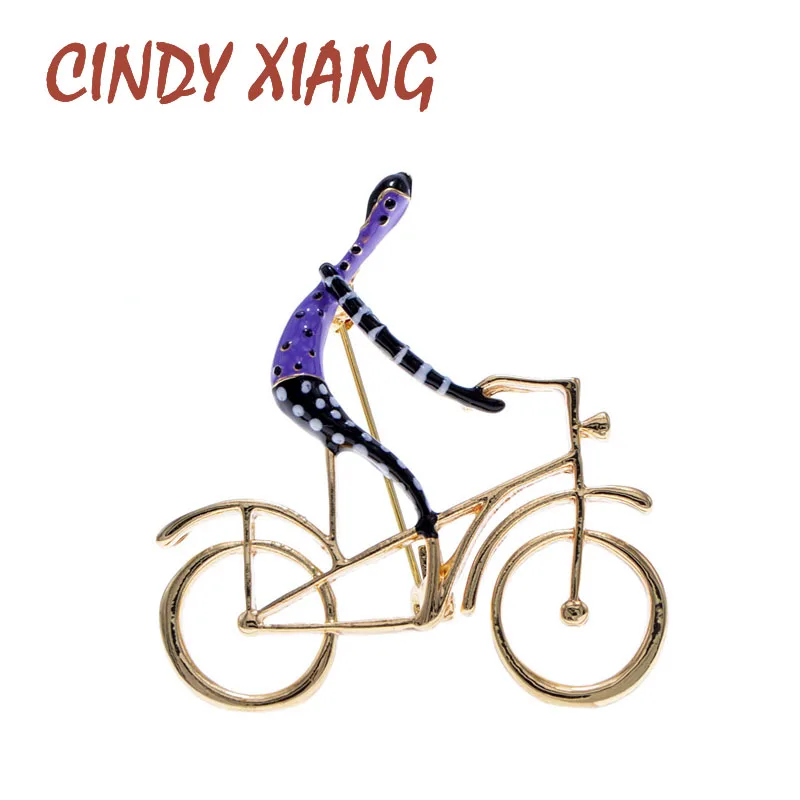 Женская эмалированная брошь CINDY XIANG для езды на велосипеде модный креативный
