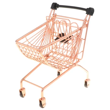 

Mini Trolley Supermarket Shopping Cart Organizer Play House Pretend Kid Toy