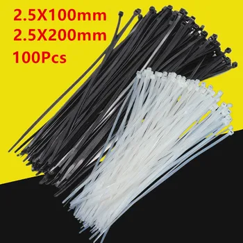 

100pcs Bike Repair Fixed Cable Tie Zip Trim Wrap Cable Ties Loop Clamps Self-Locking Anti-Aging Cycling Bicycle Repair Tools