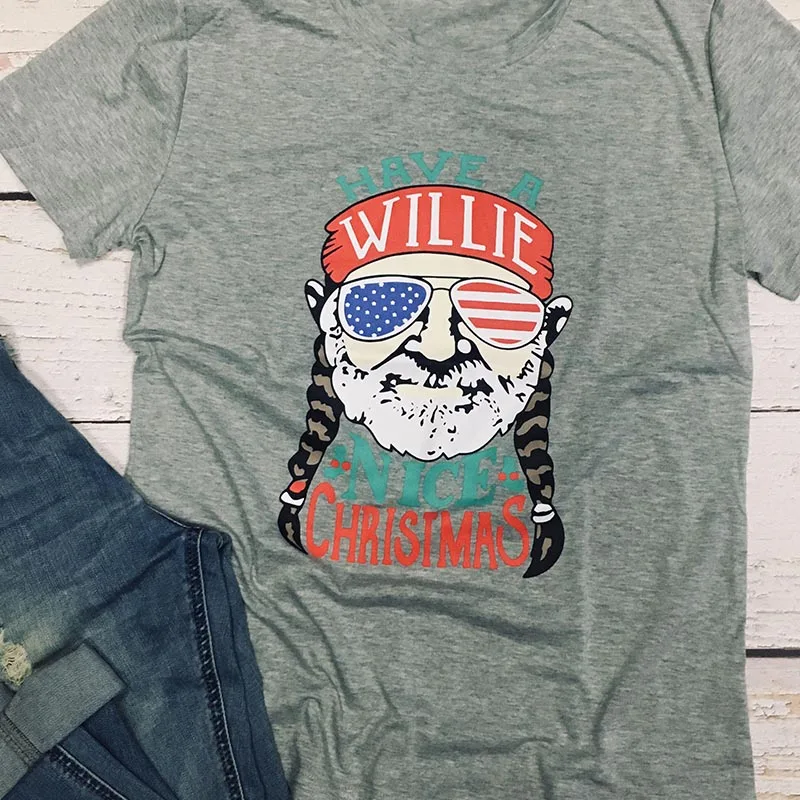 

Merry Christmas Willie Tshirt Womens Clothing Have A Willie Nice Shirt Harajuku Girl 2020 Funny Tee Vintage Print Top