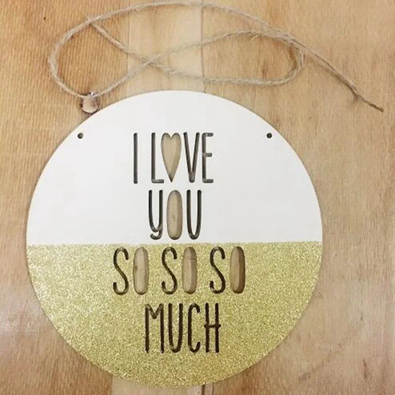GD INS Style Love U So So Much Wood Hanging Ornaments Background Studio Backdrop Photo Photography Prop Decor Photography Shoots - Цвет: GD