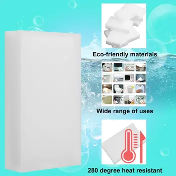 

100pcs/lot White Magic Sponge Cleaner Eraser Multi-functional Cleaner Melamine Sponge for Kitchen Bathroom Cleaning 100x60x15mm