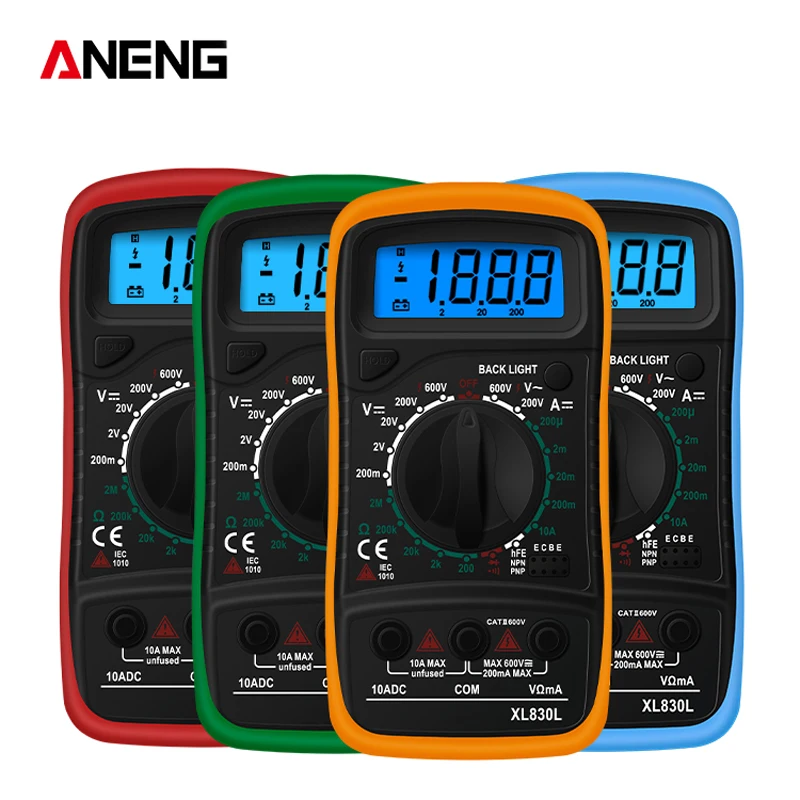 ANENG XL830L Handheld Digital Multimeter LCD Backlight Portable AC/DC Ammeter Voltmeter Ohm Voltage Tester Meter Multimetro | Инструменты