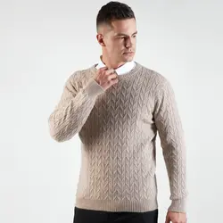 Мужской свитер, новинка, круглый вырез, 100% шерсть, свитер, Повседневный, сплошной цвет, для зрелых женщин, длинный рукав, вязаный свитер