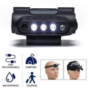 

Headlamp Headlight Head Torch Cap Light Clip On Cap Light LED Head Torch Rotatable Ball Cap Visor Light Hands Free For Hunting C