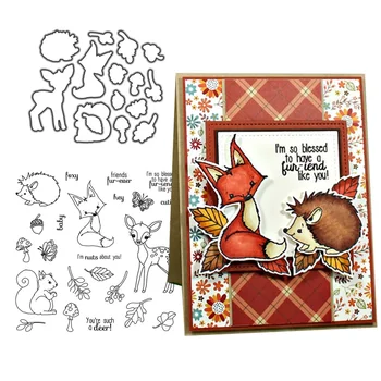 

Metal Cutting Dies and Rubber Stamps for DIY Scrapbooking Deer fox Animals Crafts Stencil Card Make Album Sheet Decor Die Cut