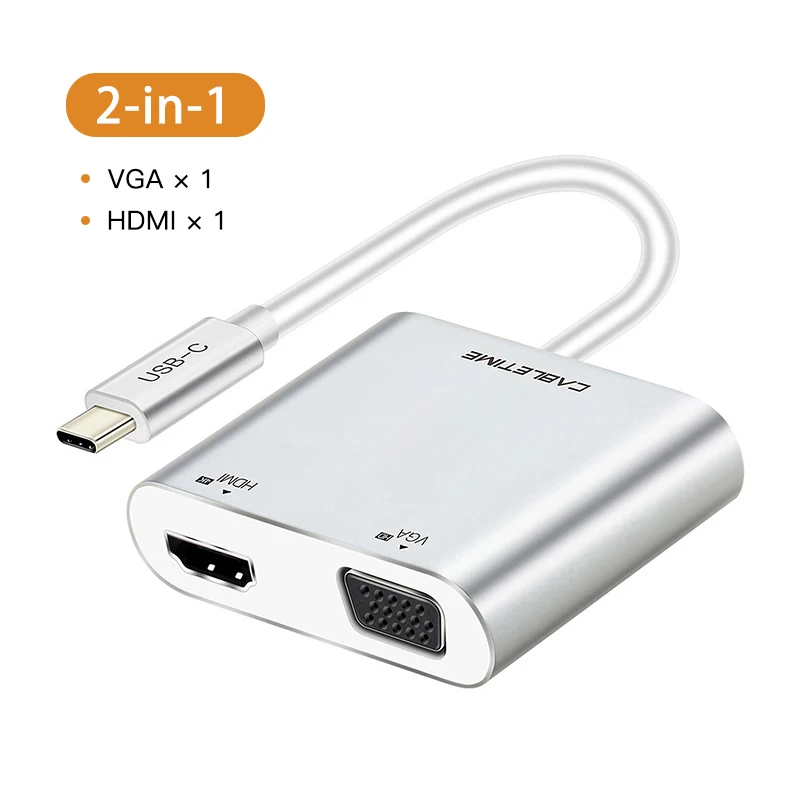 Кабель USB C HubType C 3,1-HDMI USB 3,0 адаптер USB C конвертер для Macbook matebook huawei mate30/P30 USB C концентратор C207 - Цвет: 2 in 1
