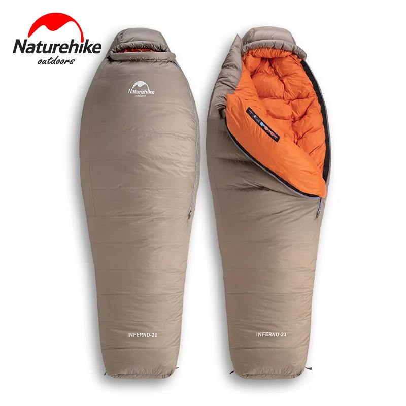 NatureHike открытый-5/+ 5 градусов F Сверхлегкий альпинистский Мумия вниз спальный мешок для взрослых мужчины женщины Пешие прогулки Кемпинг холодную погоду