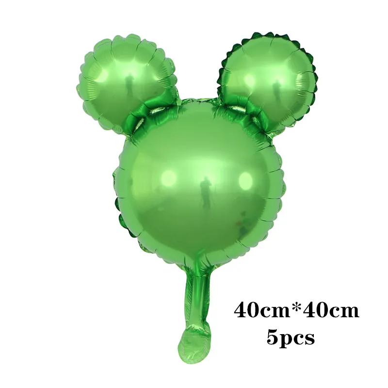 5pcs light green 1 шт. 116*64 см большая подставка Микки и Минни Маус Фольга воздушные шары, Классические игрушки надувной воздушный шар с гелием на день рождения воздушные шары вечерние поставки - Цвет: 5pcs light green