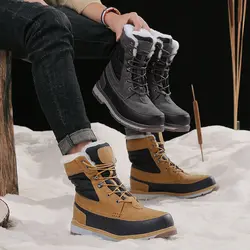 2019 мужские зимние ботинки; ботильоны на меху; мужская повседневная обувь; Высококачественная плюшевая мужская уличная рабочая обувь;