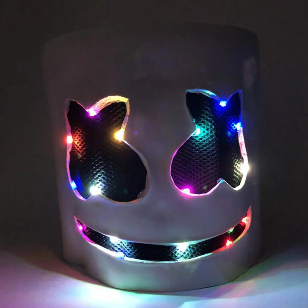 DJ Marshmello форма светящаяся латексная маска Вечерние Маски для костюмов для взрослых смешной реквизит для Хэллоуина вечерние реквизит