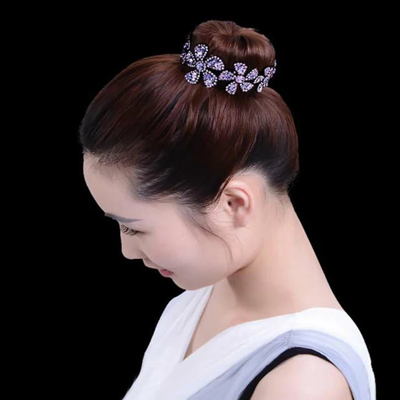Details about   Girls Bun Hair Clip Holder Comb Hairpin Gift Claw Crystal Ponytail Women Fashion