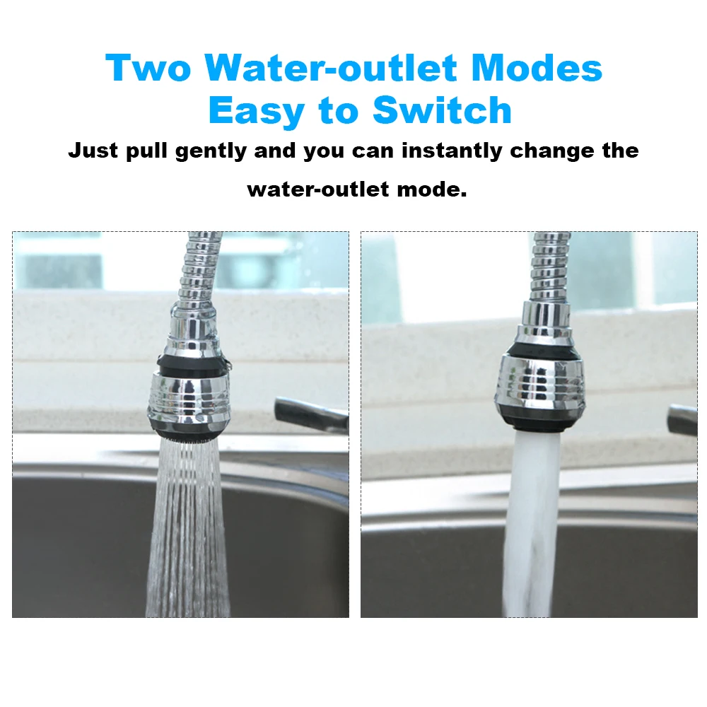 Stainless Steel Rotatable Water Saving Tap Faucet Nozzle Sprayer 360 Degree Swivel Faucet Extender Diffuser Kitchen Accessories