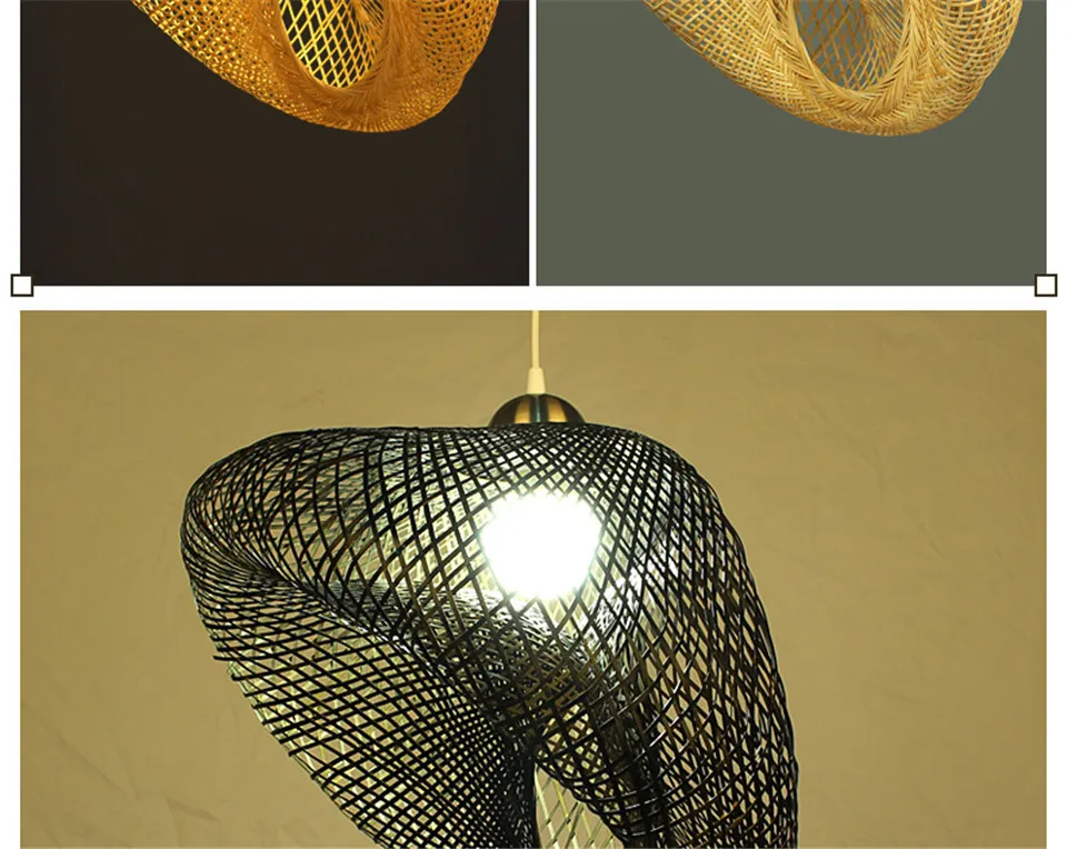 Китайские бамбуковые деревянные светодиодные подвесные светильники, Светильники для внутреннего декора, подвесные светильники для столовой, ресторана, отеля, спальни, подвесные лампы