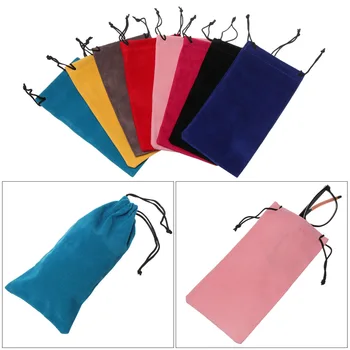 

Sunglasses Bags Solid Drawstring Pouch Bags Myopia Customized Glass Case Soft Eyeglasses Pouch Eyewear Accessories