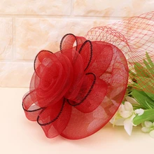 Kentucky Derby Women Fascinator Hats Big Flower Solid Cocktail Party Hair Clip 634D