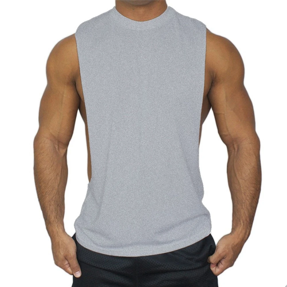 

2018 Mens Tank Tops Shirt Solid Sleeveless Breathable Mens Black Workout Vest Tank Top Bodybuilding Muscle Fitness Men Clothing