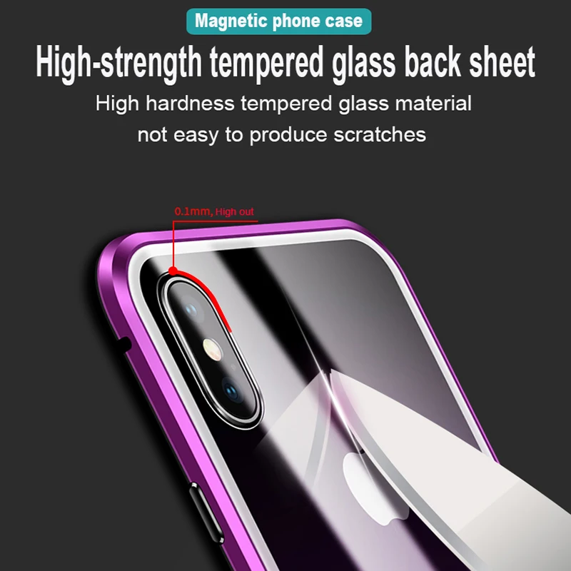 Двусторонний стеклянный Магнитный чехол для iPhone 11 Pro Max XS MAX XR XS 8 Plus 7 Plus X 10 9 Plus Магнитный откидной Чехол