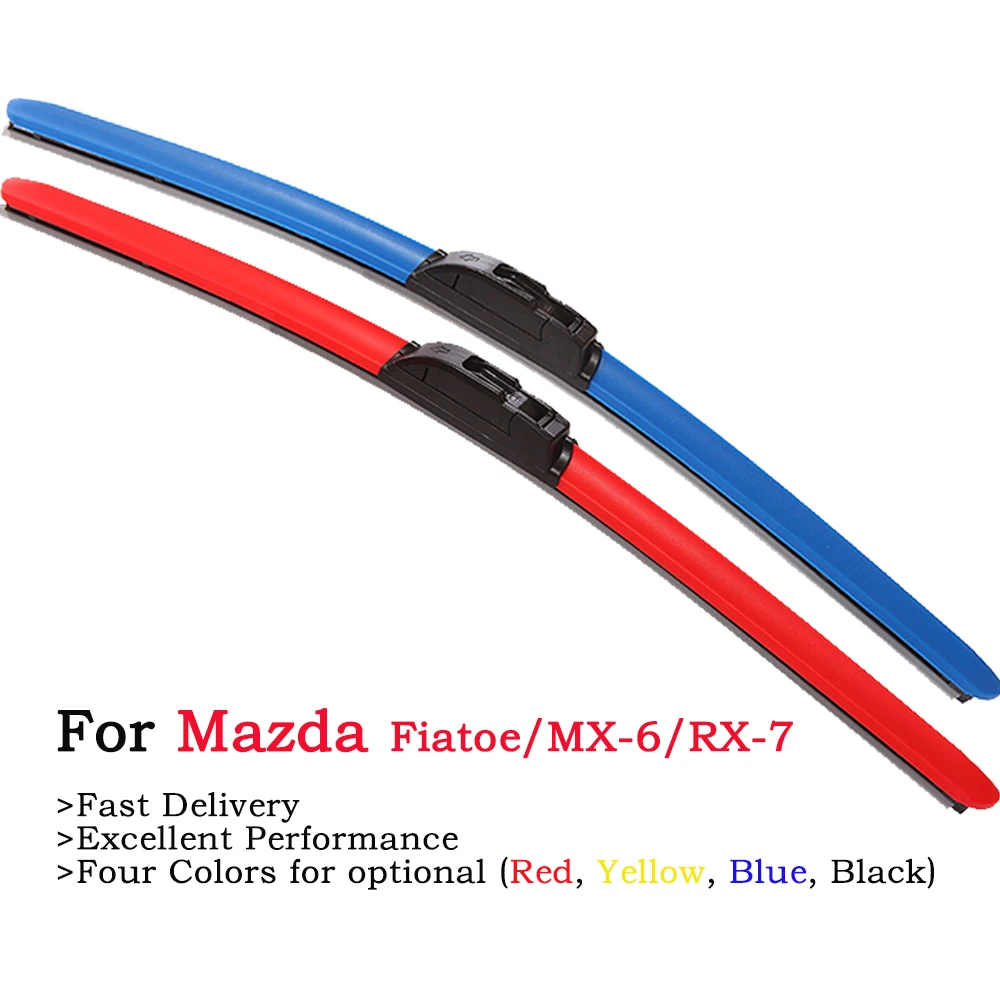 

HESITE Color Hybrid Windshield Wipers For Mazda Fiatoe MX6 RX7 FC FD RC FD3S Veilside Miniature Model 2Pcs 20" 5A Natural Blades
