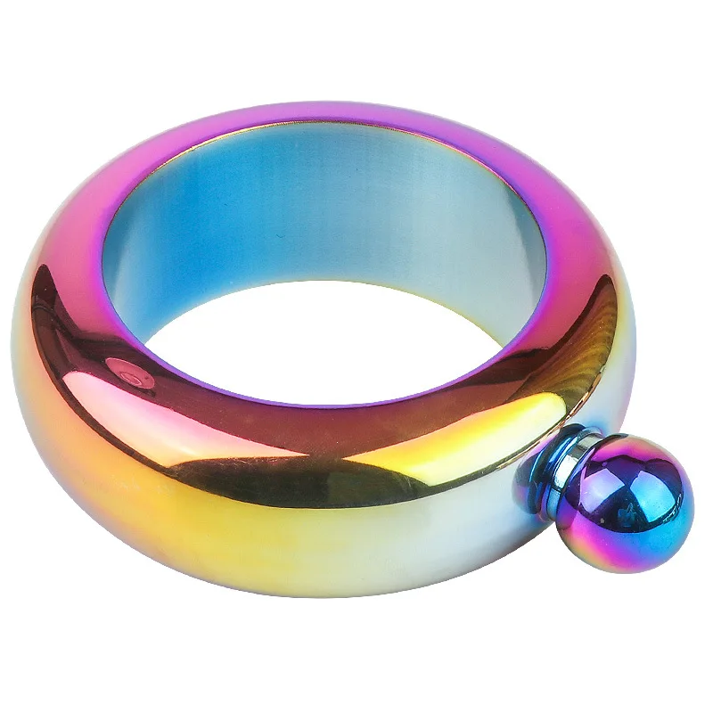 Colour Funnel Bangle Jug 3.5oz Whiskey Hip Flask Alcohol Bracelet Stainless Steel Camping Flagons Drinkware Supply liquor flask