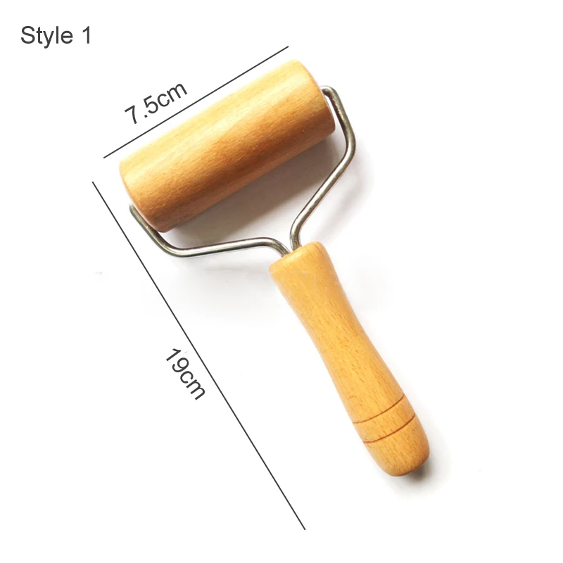 style 1 Cozinha Suprimentos De Cozimento Rolo Strass Bordado Vara Farinha de Pizza Pele Wonton cabecha de Casal de Madeira - Цвет: style 1