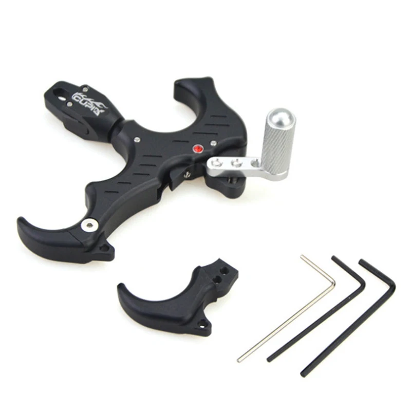 

Compound Bow Archery Release Aids 3/4-Finger Grip Thumb Trigger Adjustable Arrow Matte Texture Aluminum Alloy Material