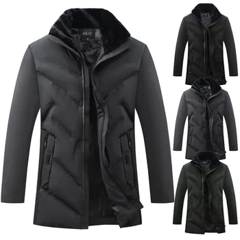 

пуховик мужской Mens Winter Zipped Warm Tracksuit Casual Long Sleeve Outwear Coat пальто пуховик coat одежда ropa Mens Jackets