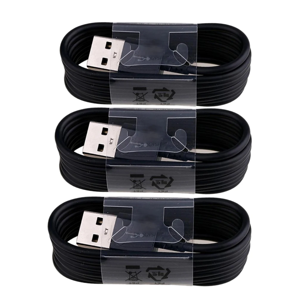 3x usb type-C Мужской USB-A Мужской кабель для зарядки с адаптером Быстрая зарядка провода-черный