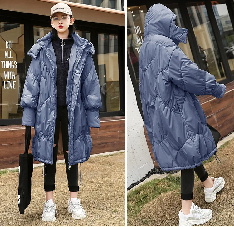 Video New Style Winter Korean-style Bat Sleeve Diamond Lattice Plus-sized 300 Wearable Bread Cotton Coat