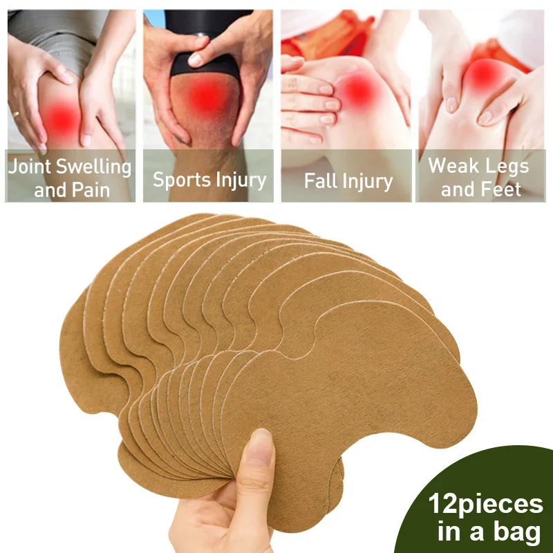 12PcsBag Knee Plaster Chinese Herbal Sticker Wormwood Extract Knee Joint Ache Pain Relieving Rheumatoid Arthritis Patch_003