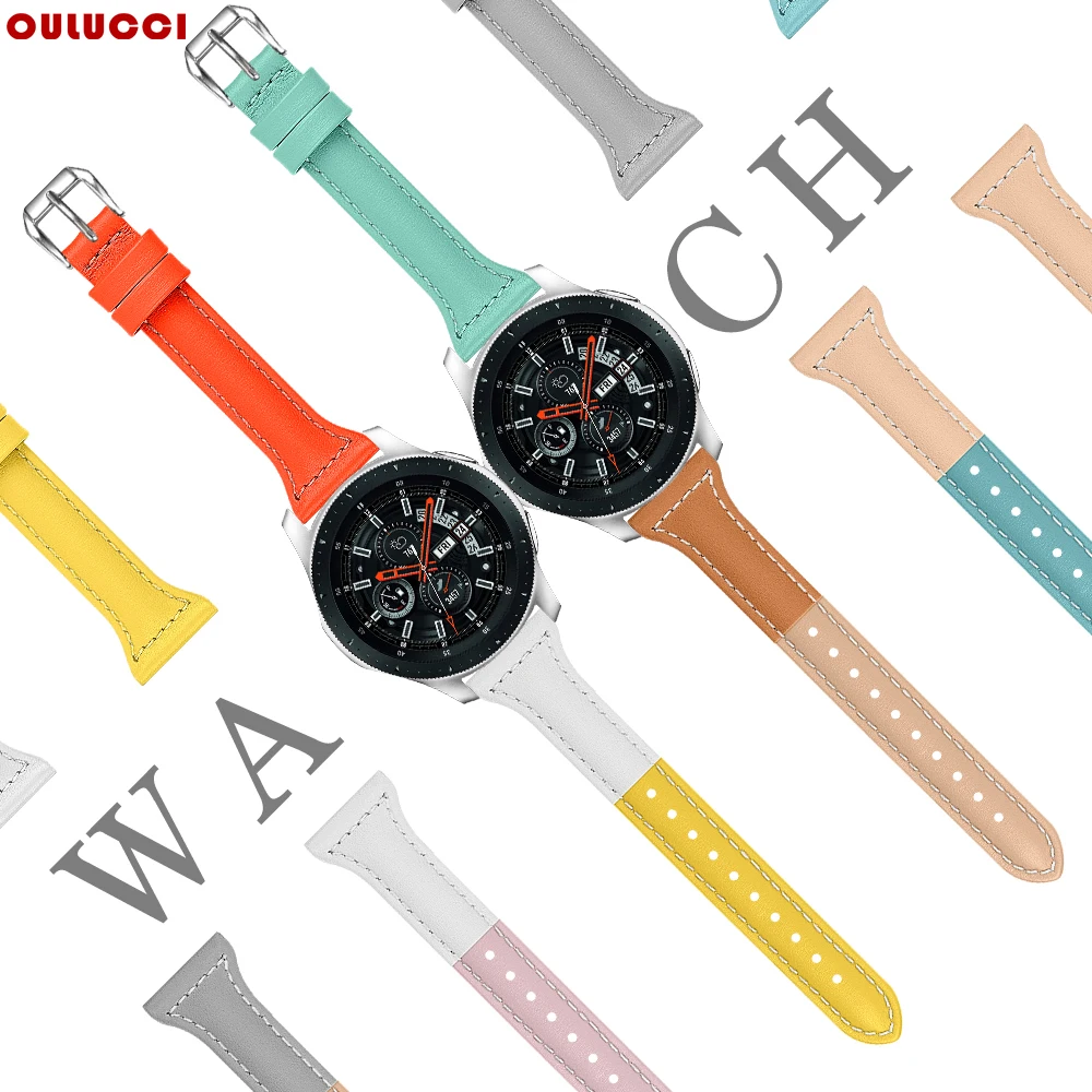 OULUCCI 22 мм ремешок для часов из натуральной кожи для samsung galaxy watch 46 мм браслет для samsung gear S3 Frontier/Classic