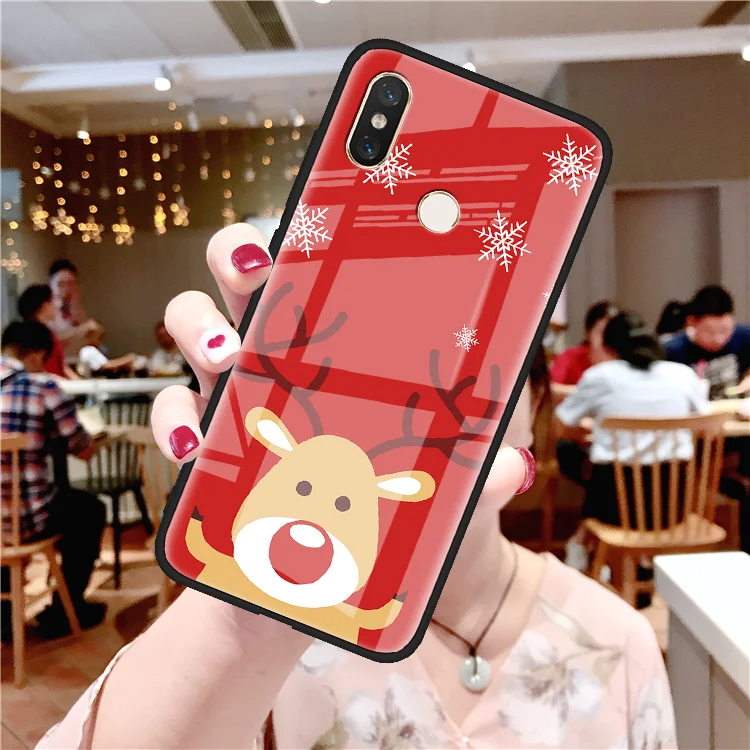 sdml4dxh Рождество закаленное Стекло Чехлы для Xiaomi mi Red mi S2 Примечание 7 5 6 K20 Pro CC9e CC9 8 9 SE Lite Explorer A2 6X 6A 7A mi x 2S 3 Чехол - Цвет: sdml4dxh