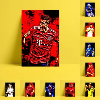 

HD Print Soccer Sports Player Oil Painting Home Decor Wall Art on Canvas Paul Pogba Robert Lewandowski Rafinha Brazilian Etc.