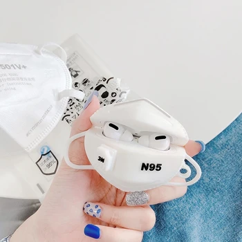 

mask Headphone case for Airpods Earpods bluetoot Case Silicone Cartoon Cover for earphone Cute Ear phone kids tool