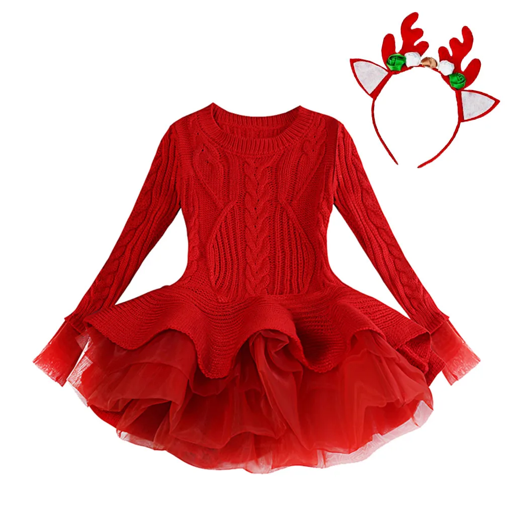Осенне-зимнее вязаное платье для девочек; детская одежда; Детские платья для девочек; праздничное платье; вязаный свитер с длинными рукавами; платье для маленьких девочек