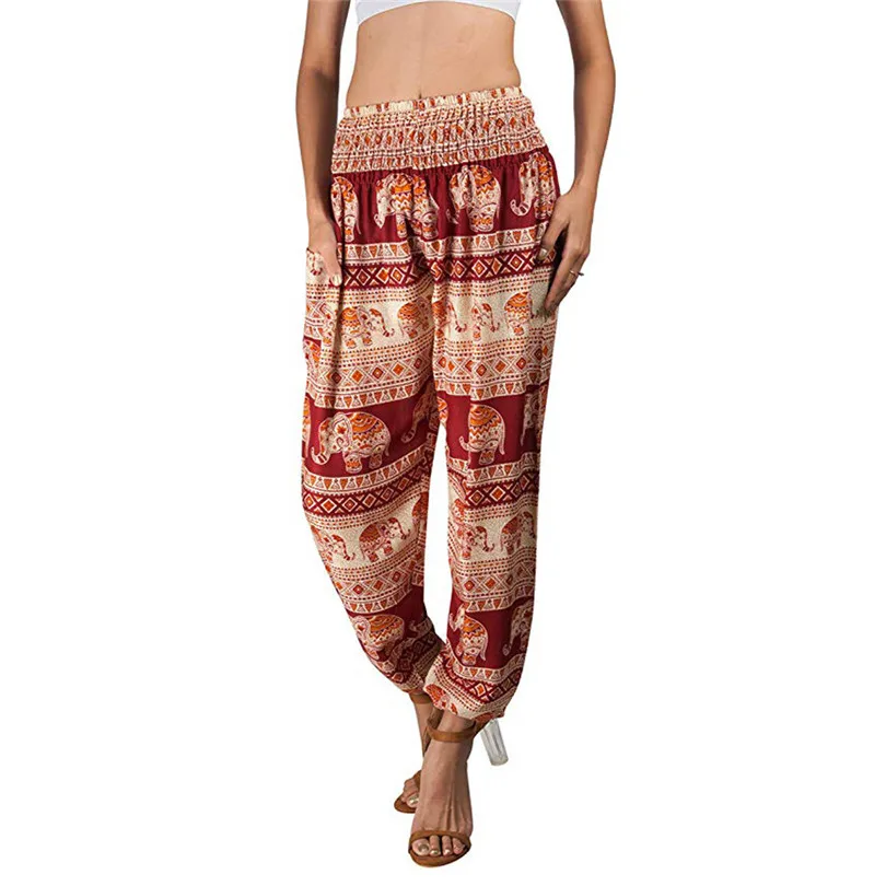 Nevera Womens Boho High Waisted Printed Casual Summer Yoga Lounge Harem Shorts