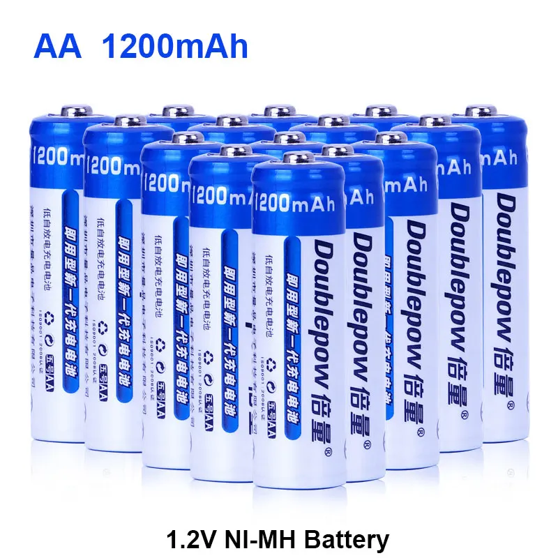

High performance Doublepow AA 1.2V 1200mah rechargeable NI-MH battery for Toy thermometer mouse calculator batteries