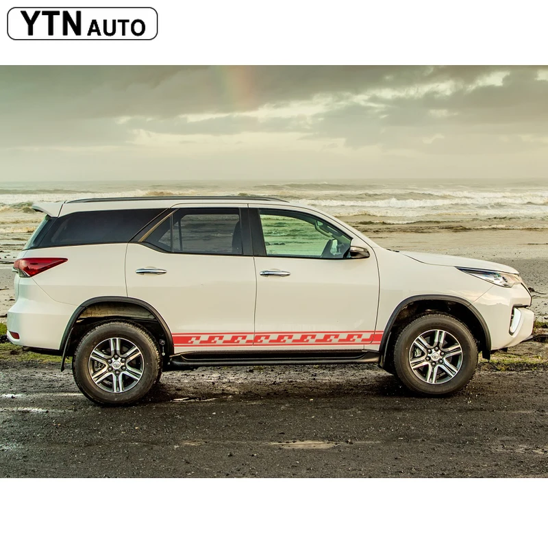 Автомобильные наклейки 2 боковые двери виниловая графика полоса для toyota fortuner