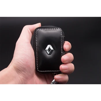 

Car Key Pouch Zipper Bag Case Key Organizer Smart Leather Keychain For Renault ARKANA Alaskan KOLEOS Espace Frendzy Car styling
