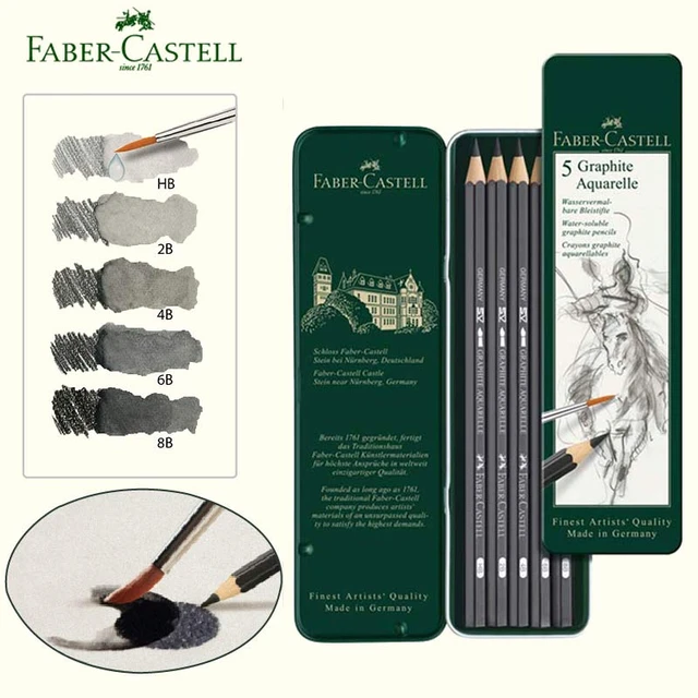 8 Pcs Faber-Castell Graphite Pitt Matt Pencil Set HB, 2B, 4B, 6B