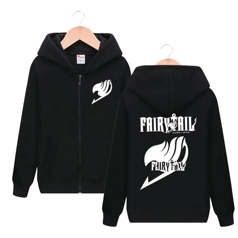 

New Anime Fairy Tail Hoodies Students Coat Men Women Sportswear Zipper Sweatshirt Cotton Spring Autumn Outerwear Cosplay Costume