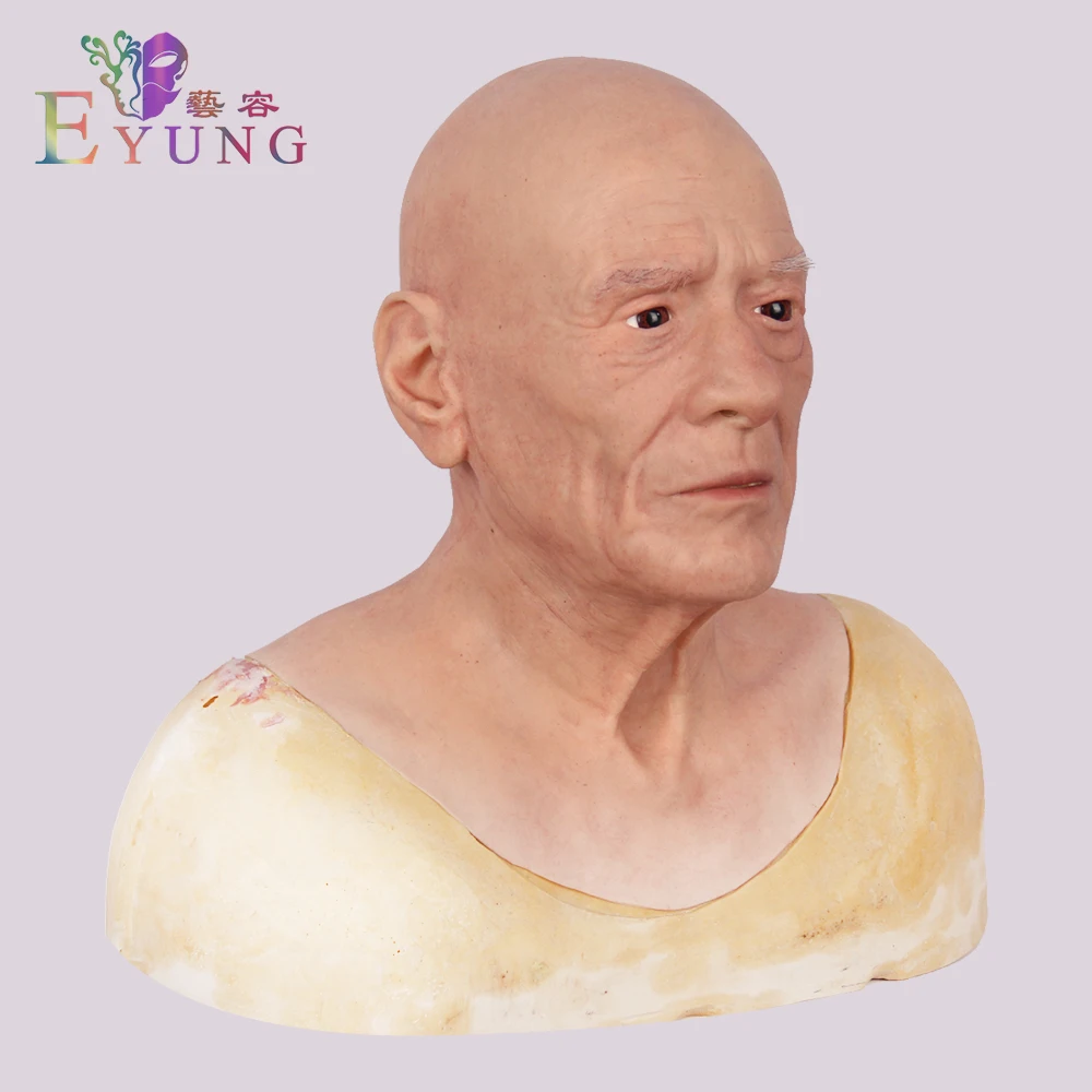 Eyung Фетиш настоящая кожа для взрослых полное лицо Мужская силиконовая маска для мяча маска для вечеринки косплей с реалистичной кожей силиконовые маски для лица старого человека