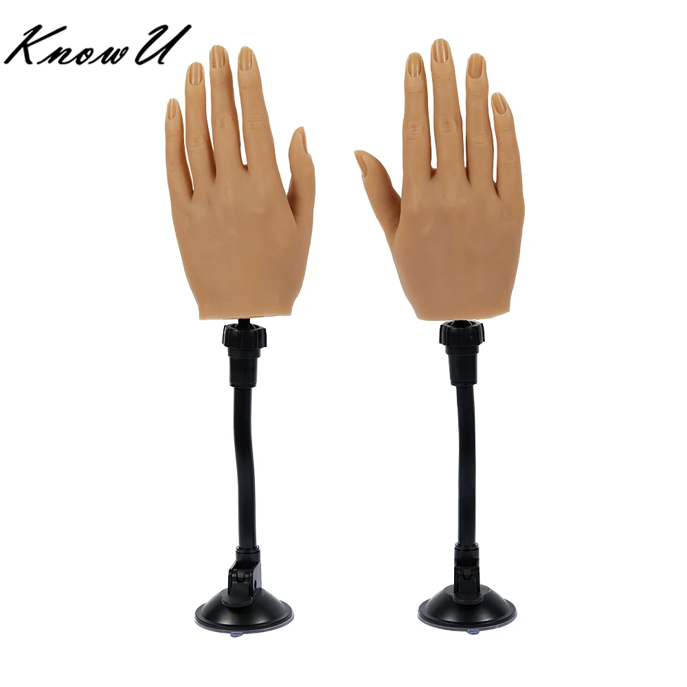 

KnowU Practice Hand Model with Clip Jointed Flexible Silicone Mannequin Skin Texture Nail Art Training Manicure