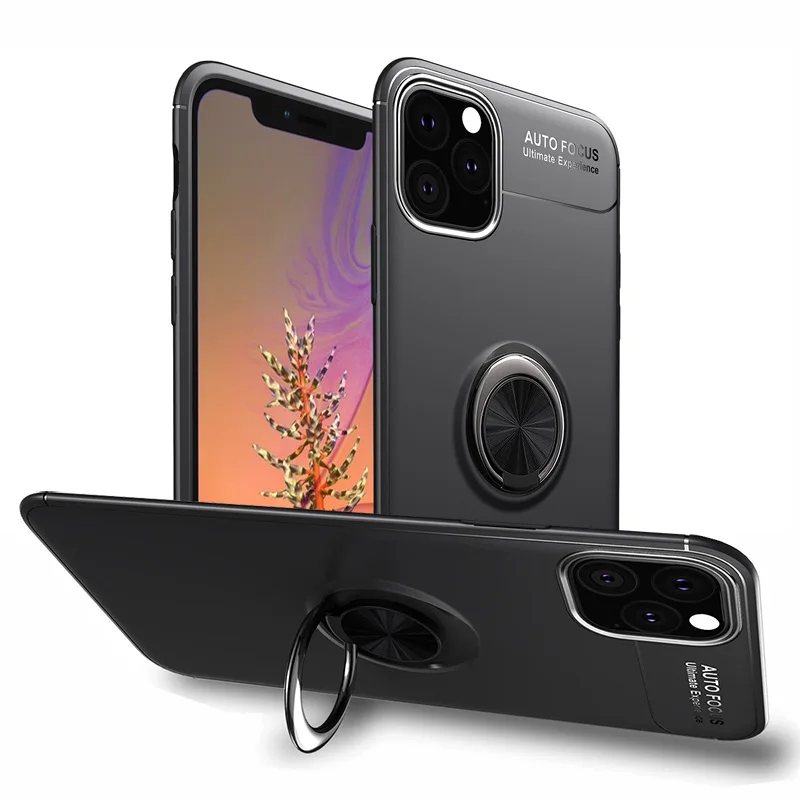 

50 PCS Phone Case Shockproof Bracket Ring For iPhone 11 Pro Xs Max X XR 6 6s 7 8 Plus 5 5s se Cover Soft Silicone Holder Case