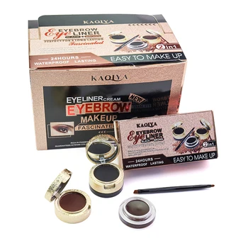 

KAQIYA 5006 2 in 1 Eyebrow/Eyeliner Pen Black/Brown Long Lasting Waterproof Quick Drying Beauty Makeup Eye Cosmetics Pen for Eye