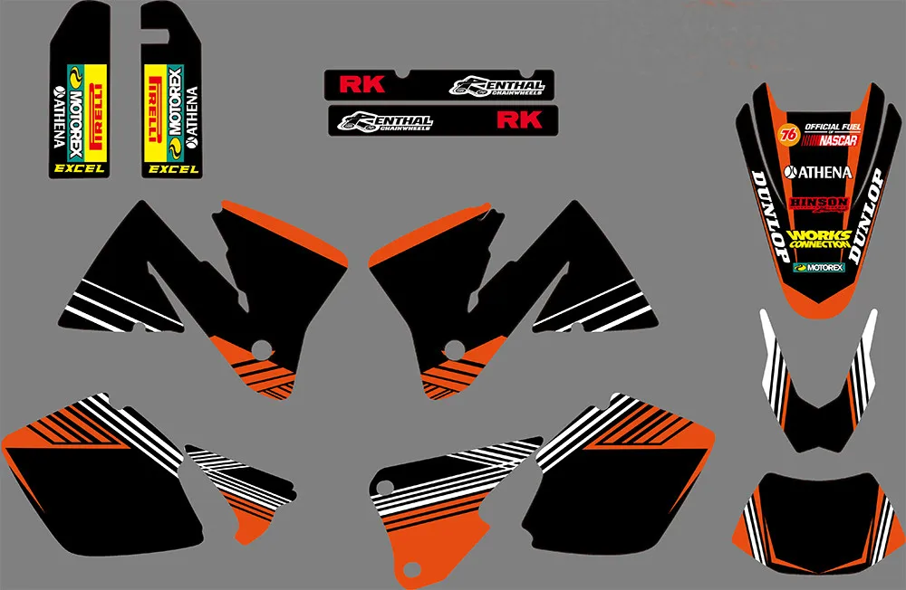 3 м EXC 2001 2002 наклейки бесплатно заказанные акрилатовые номера имена для KTM SX EXC 250 300 350 400 520 MXC 200 300 2001 2002 - Цвет: as shown