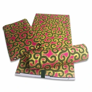 

African Wax Fabric Stretch Ankara Print Brode Cotton Material Wrapper New Gold Line Pattern Nigerian fabric For Sewing 6 Yards