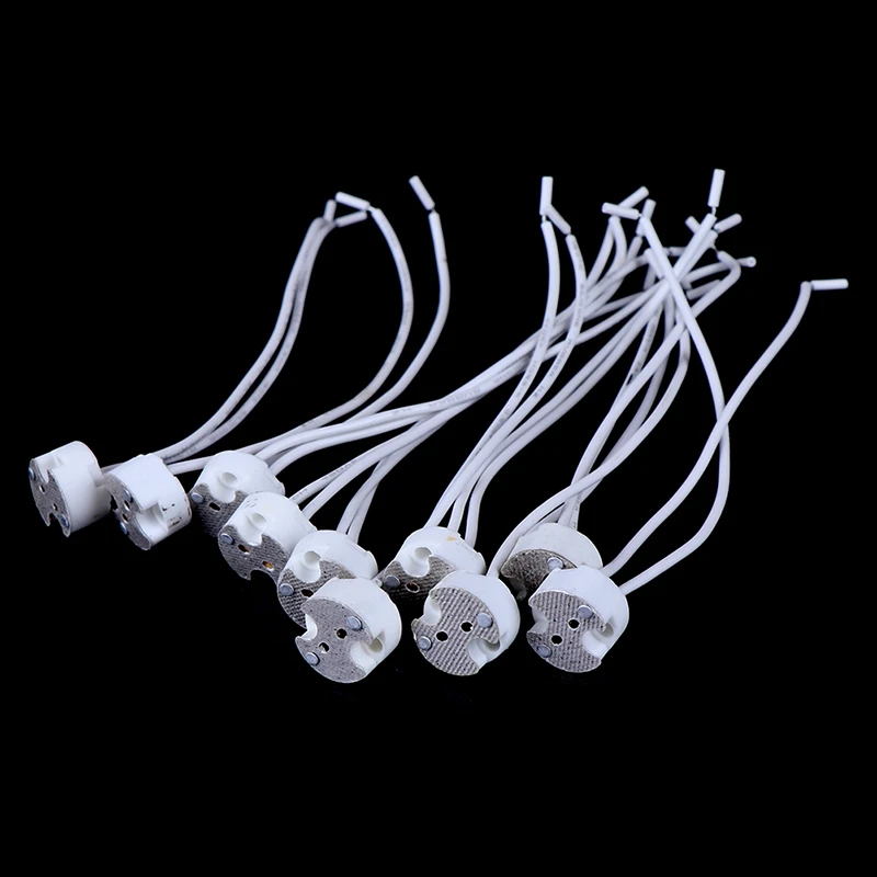 10/5/1pcs 220V 2A MR16 GU5.3 Base Socket Wire Connector Led Lamp Ceramic  Holder|Lamp Bases| - AliExpress