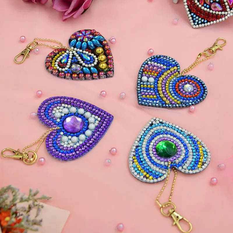 5 шт DIY полная дрель специальная форма алмазная картина брелок сердце ювелирные изделия