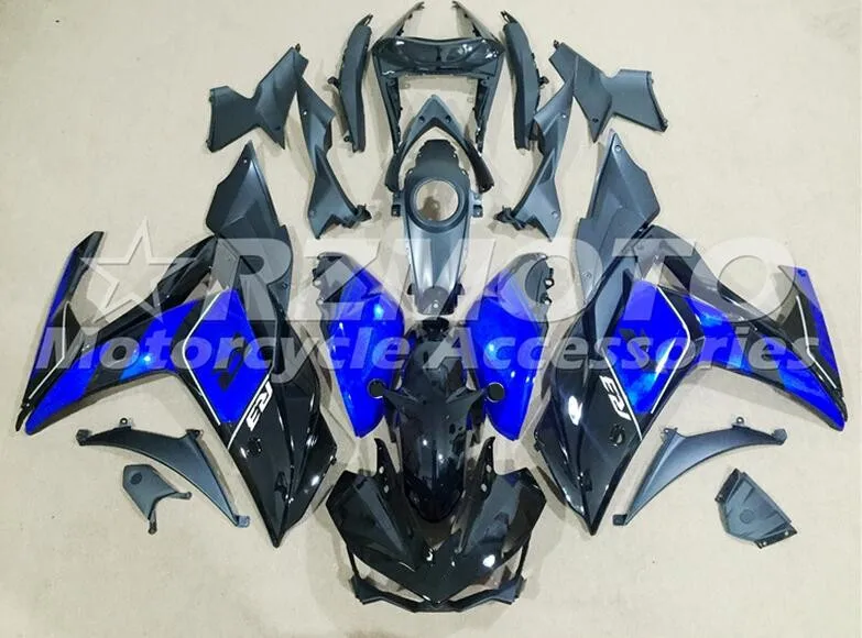 Новинка YZF R3 R25 ABS Инжекционный обтекатель комплект для Yamaha YZFR3 YZFR25 Полный обтекатели комплекты Cowling синий черный